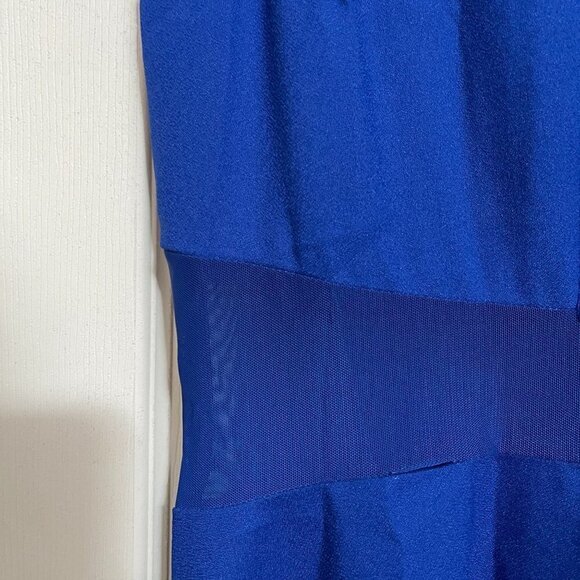 ASTR Women's Royal Blue Mesh Inset Embroidered Fit & Flare Mini Dress Medium - Picture 4 of 11